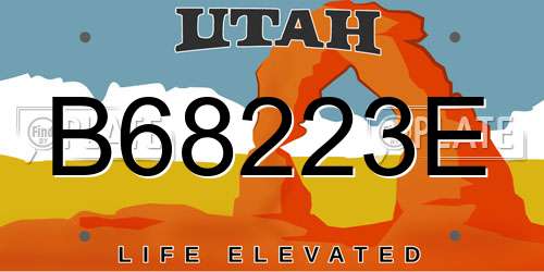 B68223E Utah License Plate