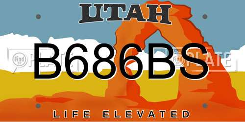 B686BS Utah License Plate