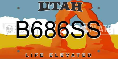 B686SS Utah License Plate