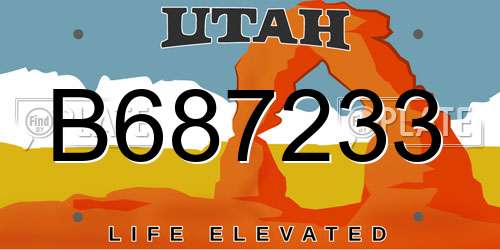 B687233 Utah License Plate
