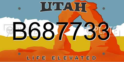 B687733 Utah License Plate