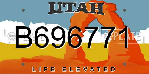 B696771 Utah License Plate