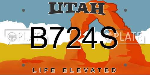 B724S Utah License Plate
