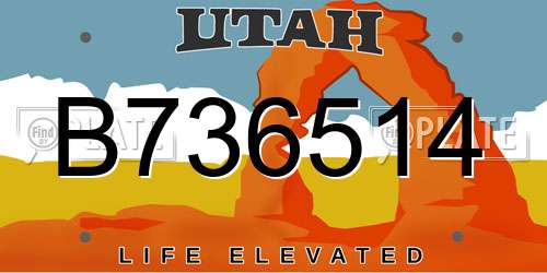 B736514 Utah License Plate
