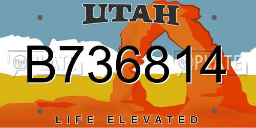 B736814 Utah License Plate
