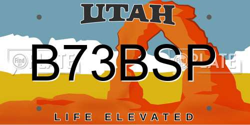 B73BSP Utah License Plate