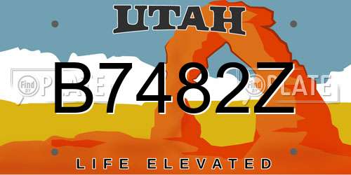 B7482Z Utah License Plate