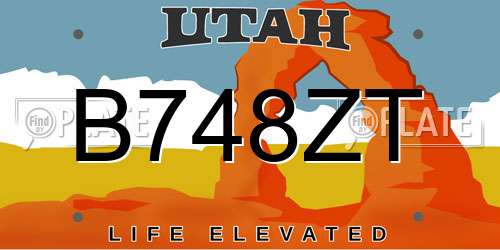 B748ZT Utah License Plate