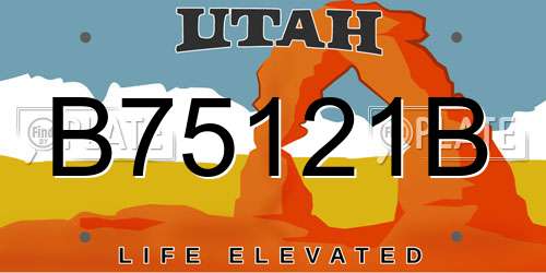 B75121B Utah License Plate