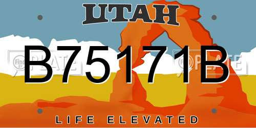B75171B Utah License Plate