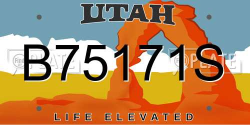 B75171S Utah License Plate