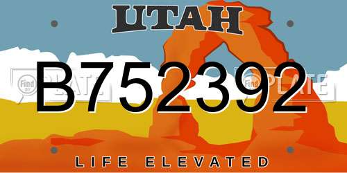 B752392 Utah License Plate