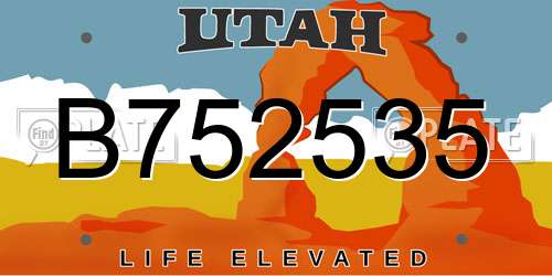 B752535 Utah License Plate