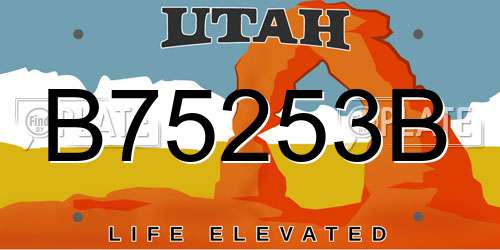 B75253B Utah License Plate