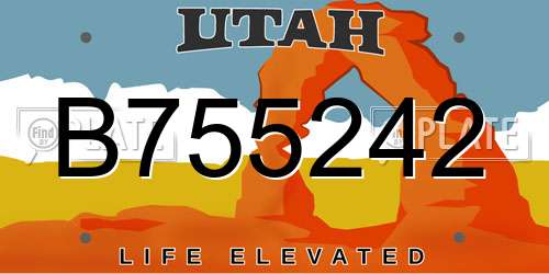 B755242 Utah License Plate