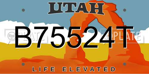 B75524T Utah License Plate