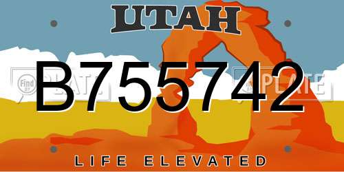 B755742 Utah License Plate