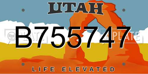 B755747 Utah License Plate