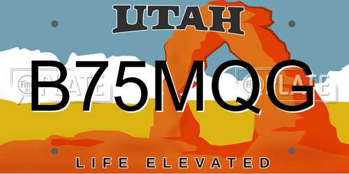 B75MQG Utah License Plate