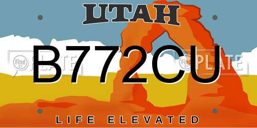 B772CU Utah License Plate