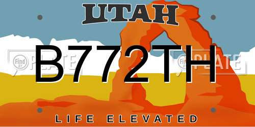 B772TH Utah License Plate