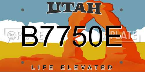 B7750E Utah License Plate