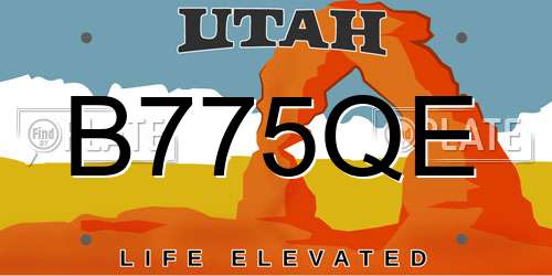 B775QE Utah License Plate