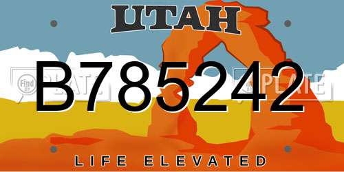 B785242 Utah License Plate