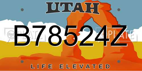 B78524Z Utah License Plate