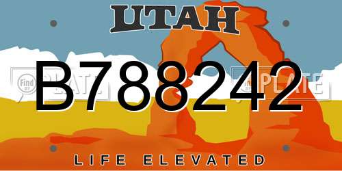 B788242 Utah License Plate