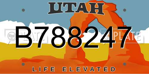 B788247 Utah License Plate
