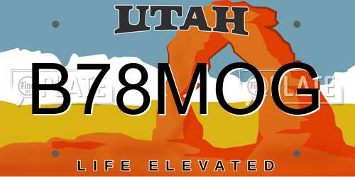 B78MOG Utah License Plate