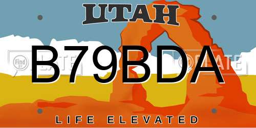 B79BDA Utah License Plate