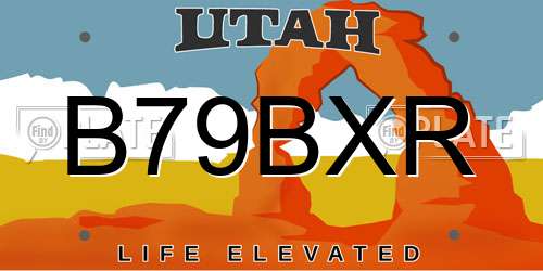 B79BXR Utah License Plate