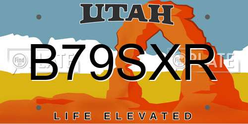 B79SXR Utah License Plate
