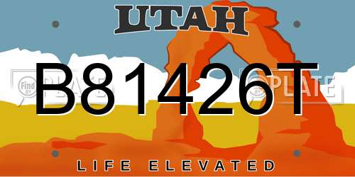 B81426T Utah License Plate