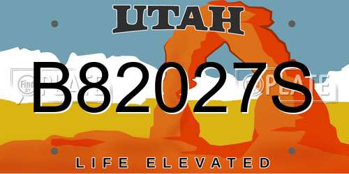 B82027S Utah License Plate