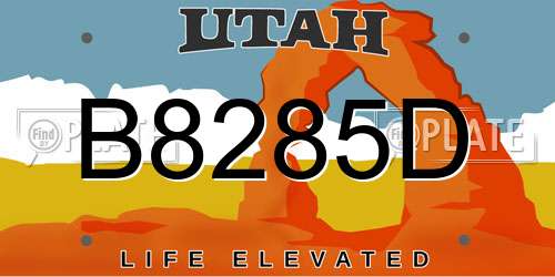 B8285D Utah License Plate