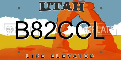 B82CCL Utah License Plate