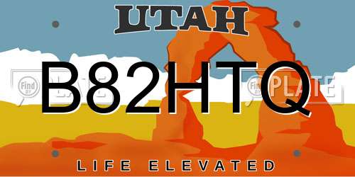 B82HTQ Utah License Plate