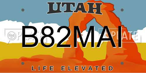 B82MAI Utah License Plate