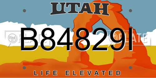 B84829I Utah License Plate