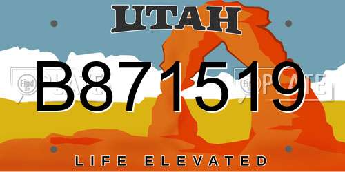 B871519 Utah License Plate