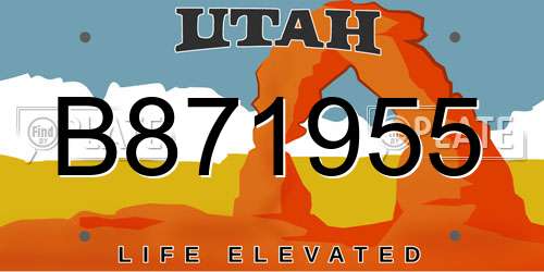 B871955 Utah License Plate