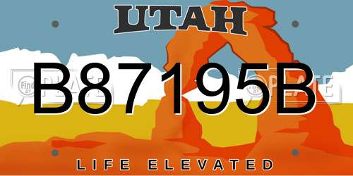 B87195B Utah License Plate