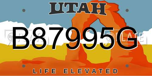 B87995G Utah License Plate