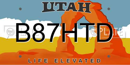 B87HTD Utah License Plate