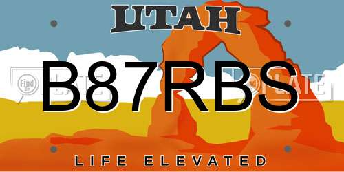 B87RBS Utah License Plate