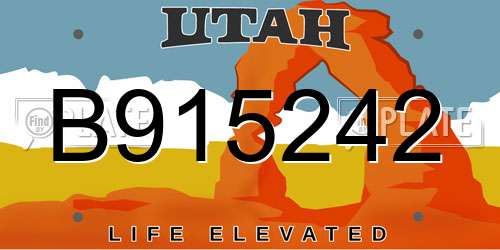 B915242 Utah License Plate