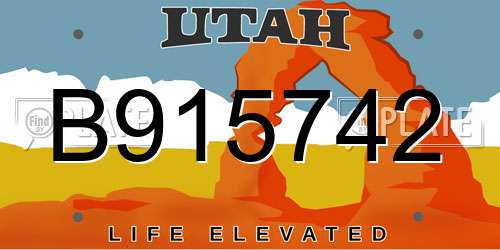 B915742 Utah License Plate